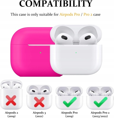 Etui Silikonowe Do AirPods Pro 2 i 1 Rozowo Czerwone Z Karabinczykiem