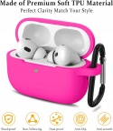 Etui Silikonowe Do AirPods Pro 2 i 1 Rozowo Czerwone Z Karabinczykiem