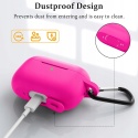 Etui Silikonowe Do AirPods Pro 2 i 1 Rozowo Czerwone Z Karabinczykiem