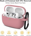Etui Silikonowe Do AirPods Pro 2 i 1 Z Karabinczykiem Różowe