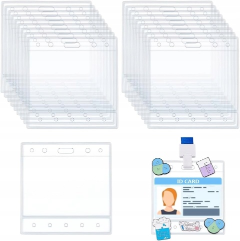 Etui na identyfikator poziome PVC wodoodporne 50 szt