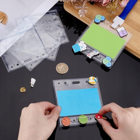 Etui na identyfikator poziome PVC wodoodporne 50 szt