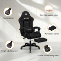Fotel gamingowy z podnóżkiem do komputera regulowany ergonomiczny czarny
