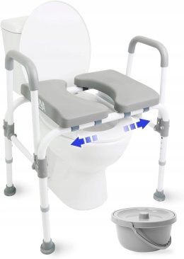 Fotel sanitarny krzesło toaletowe regulowana deska sedesowa z uchwytami