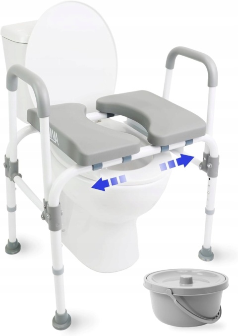 Fotel sanitarny krzesło toaletowe regulowana deska sedesowa z uchwytami