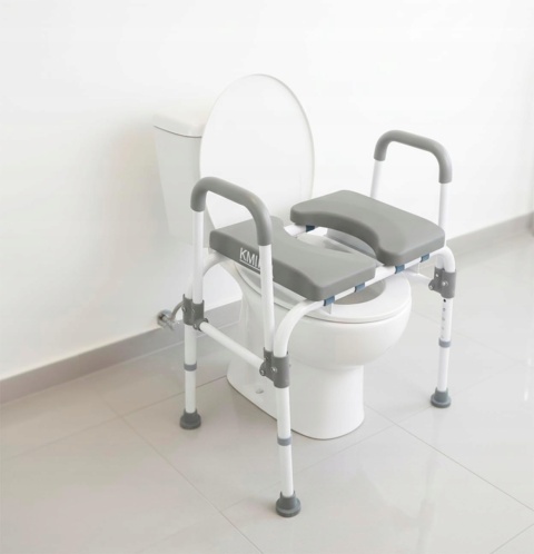 Fotel sanitarny krzesło toaletowe regulowana deska sedesowa z uchwytami