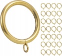 Kółka do zasłon metalowe 44 mm złote do karnisza 29 szt zestaw