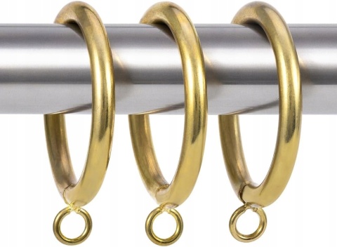 Kółka do zasłon metalowe 44 mm złote do karnisza 29 szt zestaw