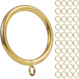 Kółka do zasłon metalowe 51 mm złote do karnisza 41 szt zestaw