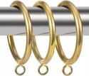 Kółka do zasłon metalowe 51 mm złote do karnisza 41 szt zestaw