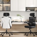 Krzesło biurowe ergonomiczne z zagłówkiem podparciem lędźwiowym