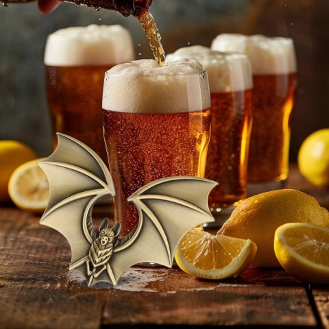 Otwieracz do butelek nietoperz brązowy prezent do piwa Halloween