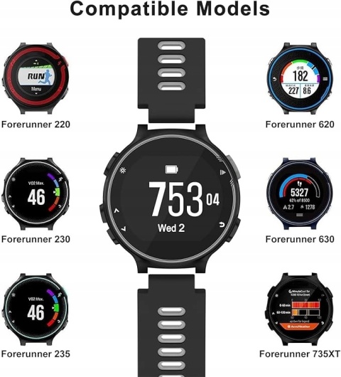Pasek Do Garmin Forerunner 735XT 235 230 220 Silikonowy