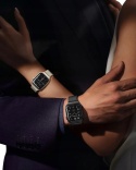 Pasek do Apple Watch 38 40 41 mm stal nierdzewna magnetyczny czarny