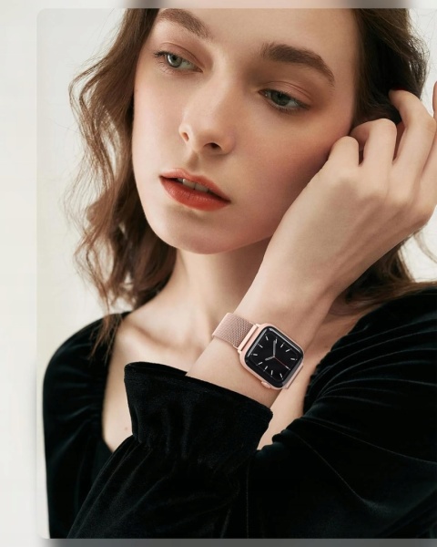 Pasek do Apple Watch stalowy magnetyczny 38 40 41 mm srebrny mesh
