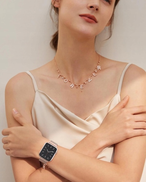 Pasek do Apple Watch stalowy magnetyczny 38 40 41 mm srebrny mesh