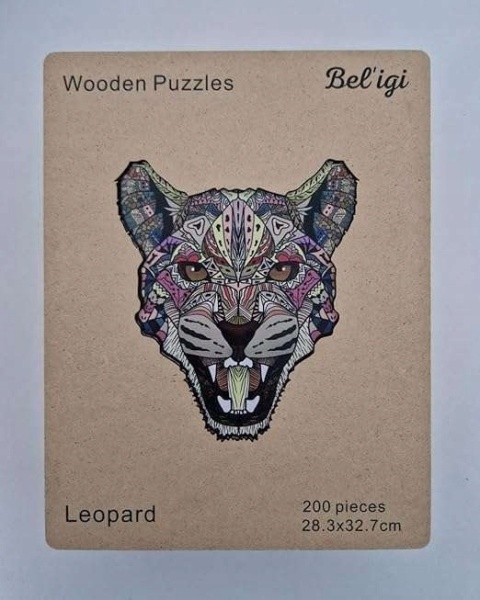 Puzzle Drewniane Fantastyczne zwierzątko Lampart Układanka 200 elementów