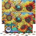 Puzzle klasyczne 1000 elementów 70x50 cm słoneczniki w stylu mozaikowym