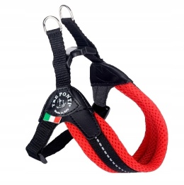 Szelki dla małego psa 3-7kg mocne bezuciskowe kolor czerwony r.M