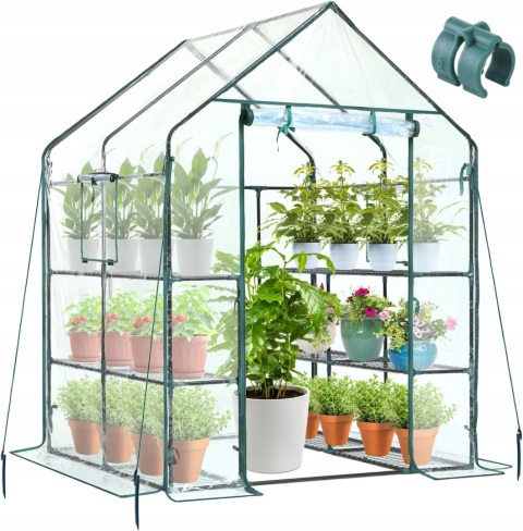 Szklarnia Ogrodowa PVC 145x145x195 cm Na Warzywa Kwiaty
