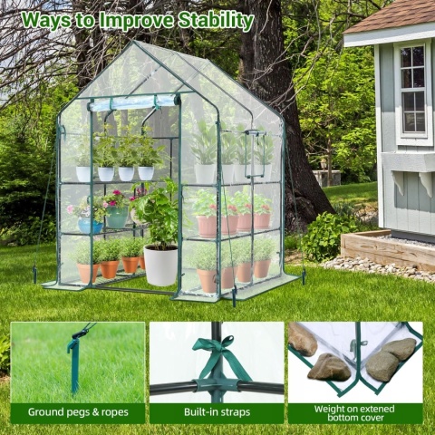 Szklarnia Ogrodowa PVC 145x145x195 cm Na Warzywa Kwiaty