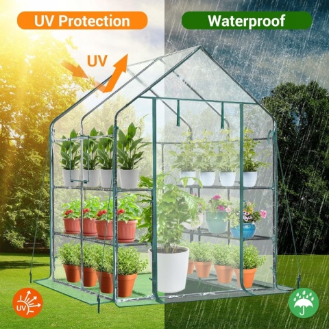 Szklarnia Ogrodowa PVC 145x145x195 cm Na Warzywa Kwiaty