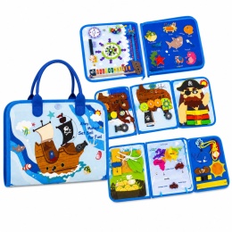Tablica manipulacyjna Montessori książeczka sensoryczna edukacyjna Pirat