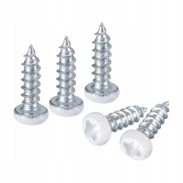 Wkręty samowiercące 3x10mm białe 50szt do drewna mebli płyt