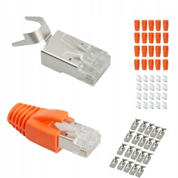 Złącza RJ45 Cat7 Cat6A 10Gbps wtyki sieciowe zestaw 20 szt