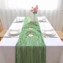 Bieżnik na stół Boho 90 x 300 cm Zieleń szałwia Homaxy zestaw 2 szt