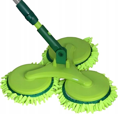 Cozydiscount Mop z mikrofibry z 3 obrotowymi głowicami drążek teleskopowy