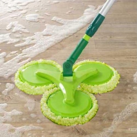 Cozydiscount Mop z mikrofibry z 3 obrotowymi głowicami drążek teleskopowy