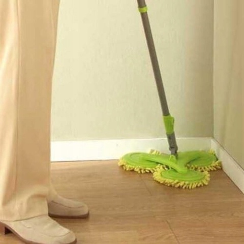 Cozydiscount Mop z mikrofibry z 3 obrotowymi głowicami drążek teleskopowy
