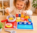 Drewniany zestaw kuchenny dla dzieci Montesori zabawka edukacyjna gotowanie