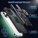 Etui DASFOND iPhone 15 Pro 6,1" czarne - MagSafe, stojak, pancern