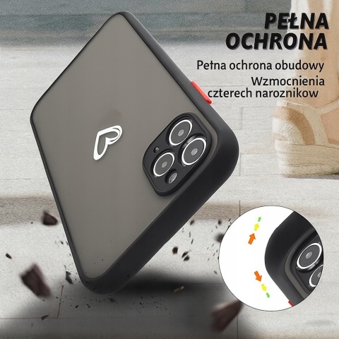 Etui iPhone 11 PRO Matowe Antywstrząsowe Pyłoszczelne Wzmocnione Czarne