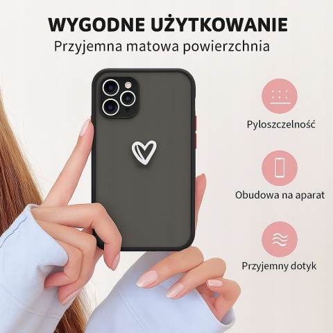 Etui iPhone 11 PRO Matowe Antywstrząsowe Pyłoszczelne Wzmocnione Czarne
