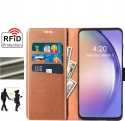 Etui z klapką QHOHQ do Samsung Galaxy A54 5G brązowy