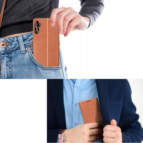 Etui z klapką QHOHQ do Samsung Galaxy A54 5G brązowy