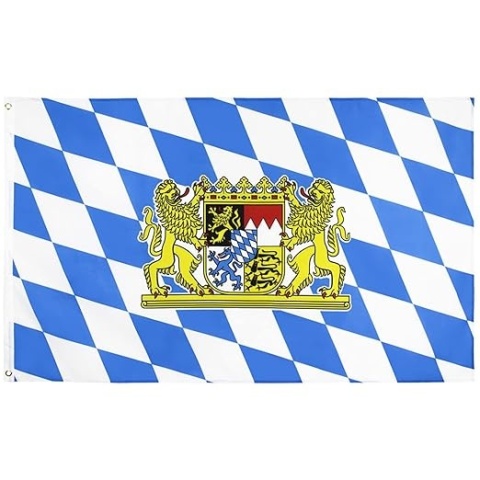 Flaga Bawarii 90x150 MOGADEE z oczkami - do domu i na parady