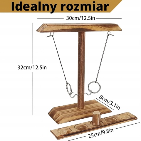 Gra zręcznościowa Drewniana Ring Toss Games dla dzieci i dorosłych
