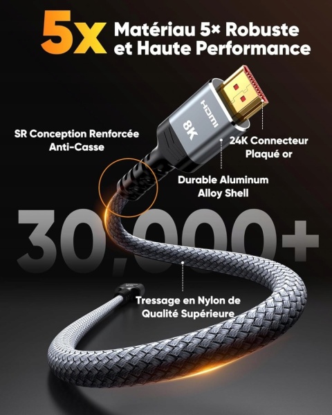 Kabel SNOWKIDS SR-8K-2M-NEW HDMI - HDMI 2 szt