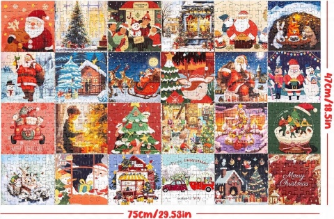 Kalendarz Adwentowy Na Boże Narodzenie Puzzle 720 elementów 75x47cm
