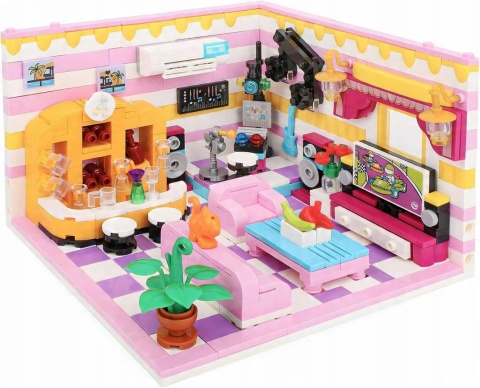 Klocki konstrukcyjne mini domek salon dla dzieci 670 elementów wiek 6+