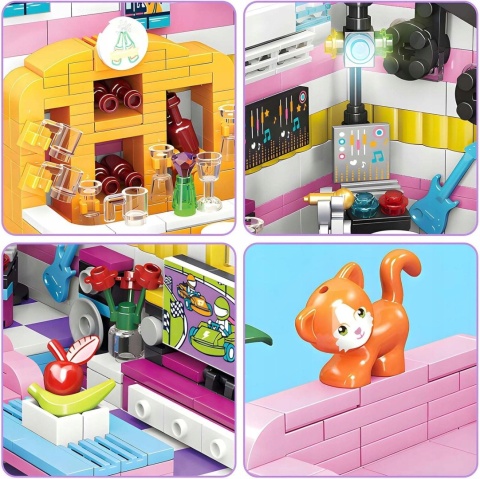 Klocki konstrukcyjne mini domek salon dla dzieci 670 elementów wiek 6+