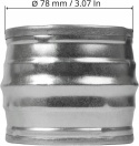 Łącznik Złącze Złączka kanału wentylacyjnego Rur okrągłych Ocynkowane 192mm