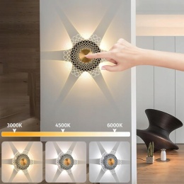 Lampa ścienna LED wewnętrzna dotykowy włącznik 3000K - 6000K 14W