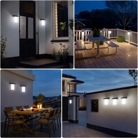 Lampa solarna LED z czujnikiem ruchu IP65 Ścienna 6W białe światło