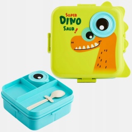 Lunchbox Śniadaniówka Pojemnik na Jedzenie Duży z Przegródkami Dinozaur