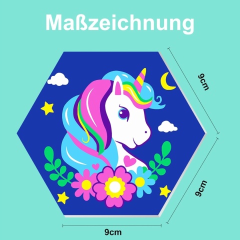 Malowanie po numerach Zestaw DIY z farbkami 18x16cm Jednorożec Żółw 2szt